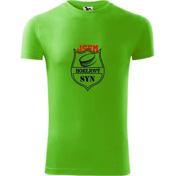 Pánské tričko Hokejový syn - puk - Viper FIT - Pánské zůžené tričko - L ( Apple Green )
