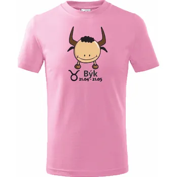 Chlapecké tričko ON-DESIGN Dětské tričko znamení BÝK Velikost: 110 cm/4 roky, Barva: růžová