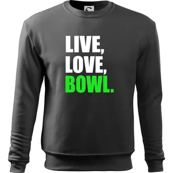 Live, Love, Bowl - Mikina Essential dětská - 158 cm/12 let ( Tmavá břidlice (šedá se zeleným nádechem) )
