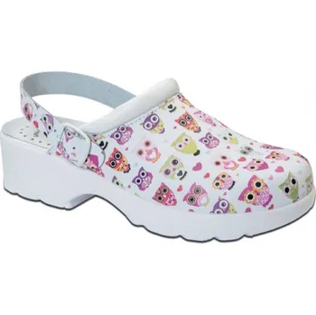 Dámská zdravotní obuv Dámské pracovní pantofle Oland, potisk sovy 41