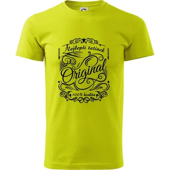 Pánské tričko Vintage nejlepší tatínek 100% kvalita - Klasické pánské triko vyšší gramáže - 2XL ( Limetková )