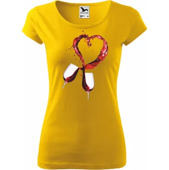 ON-DESIGN Dámské tričko SRDCE Z VÍNA Velikost: 2XL, Barva: žlutá
