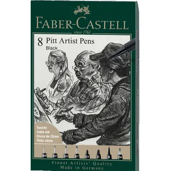 Sada 8ks tušových popisovačů Faber-Castell Pitt Artist Pen 167158
