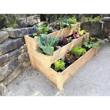 Vyvýšený záhon Vyvýšený záhon WESTMANN Premium stupňovitý 120 x 76 x 64 cm dřevěný přírodní