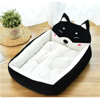 Pelíšek pro psa Pohodlný pelíšek pro psy i kočičky s vyvýšeným okrajem a motivem zvířátek Barva: Černá Akita, Velikost: S- do 2,5 kg