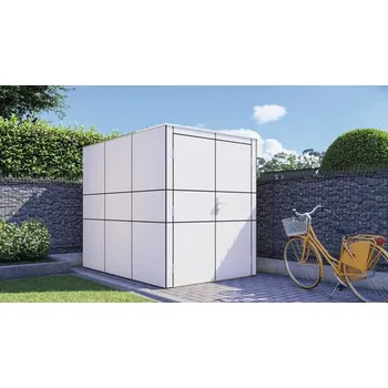 Zahradní stavba Dřevěný zahradní domek Bertilo HPL Design Bike Port 155 x 229 cm bílý