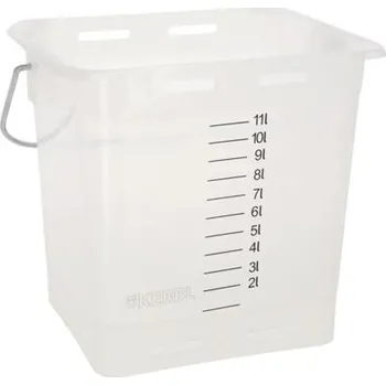 Napájecí kbelík pro telata, plast, průhledný bílý, 13l se stupnicí