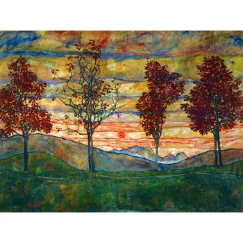 Plakát Plakát, Obraz - Four Trees, Egon Schiele