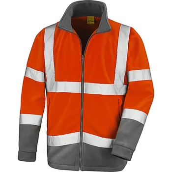 Pánská mikina Result Bezpečnostní Microfleece mikina Velikost: M, Barva: oranžová-šedá