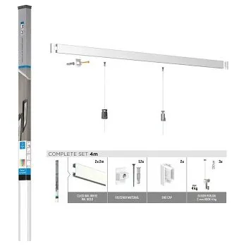 Bytová dekorace Závěsný systém pro obrazy 4m, nastavitelný (Závěsný systém pro obrazy 4m, nastavitelný)