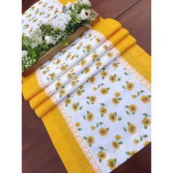 ubrus Běhoun - malé slunečnice s oranžovou