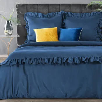 Povlečení LOŽNÍ POVLEČENÍ REINA23F 220X200 CM, 2KS 70X80 CM TMAVĚMODRÉ