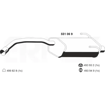 Tlumič výfuku Zadní tlumič výfuku ERNST 551069