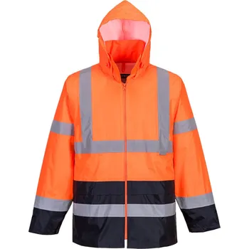 PORTWEST Bunda proti dešti Hi-Vis Classic Contrast Velikost: 3XL, Barva: oranžová-námořní modrá