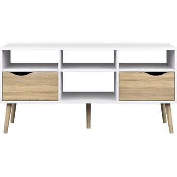 Obývací stěna TV stolek Retro 391 bílá/dub sonoma