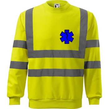 Pánská mikina Hvězda samostatná - záchranář / rescue - Reflexní mikina - 3XL ( Neonově žlutá )