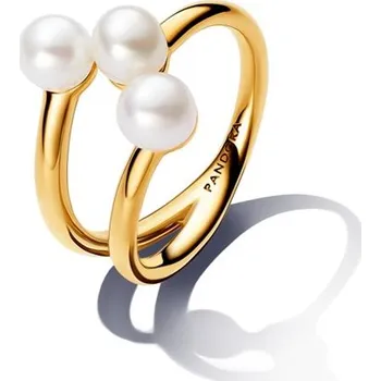 Prsten Otevřený prsten PANDORA se sladkovodními perlami 58 163285C01-58