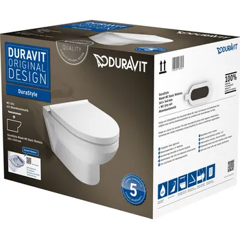 Duravit DuraStyle wc mísa se sedátkem s pomalým sklápěním závěsná bez splachovacího kruhu bílá 45620900A1