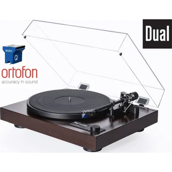 Gramofon Dual CS 618Q + Ortofon QIUNTET BLUE Walnut (Audiofilský gramofonový přístroj pro náročné posluchače s vestavěným vypínatelným PHONO předzesilovačem a MM přenoskou Ortofon)