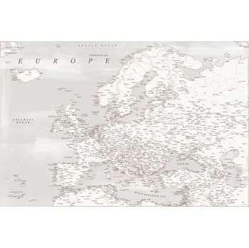 Plakát Plakát, Obraz - Rustic detailed map of Europe, Blursbyai