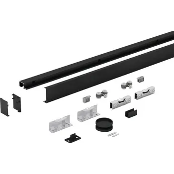 Dveřní kování Pertura kování pro posuvné dveře Selir černé (C35) eloxované pro dřevěné/skleněné dveře D: 2 m s mušlovým úchytem