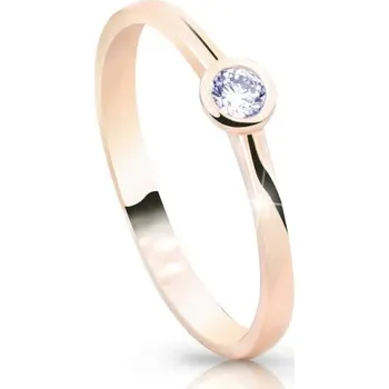 Prsten ŠPERKY-NM, Zlatý dámský prsten se zirkonem 1750 růžové zlato Barva zlata: růžová, Velikost prstenu: 59