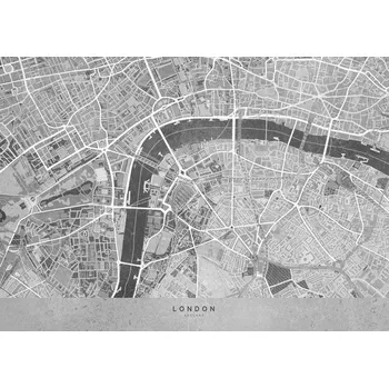 Plakát Plakát, Obraz - Gray vintage map of London downtown, Blursbyai