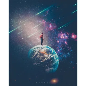 Plakát Plakát, Obraz - View from the Earth, spacerocket art