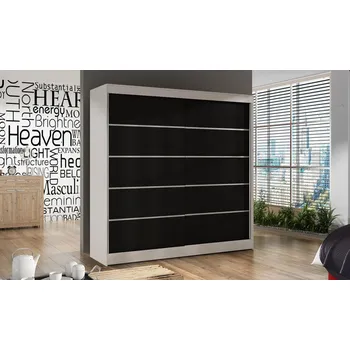 Šatní skříň Skříň Baja IV 200 bílá/černá
