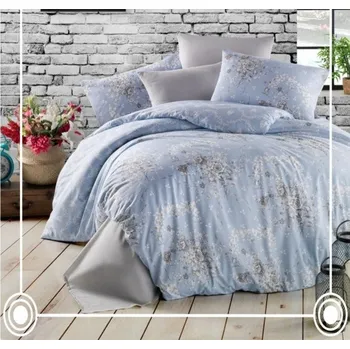 Povlečení Povlečení FARGO Kvítka světle modrá 140x200 cm a 70x90 cm