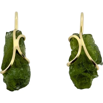 Náušnice Zlaté náušnice s vltavíny 3,370 g