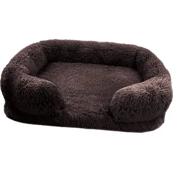 Pelíšek pro psa Luxusní a velmi odolný pelíšek pro psy s vyvýšeným okrajem Barva: tmavě hnědá, Velikost: M (50x40x14 cm)