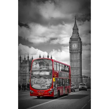Plakát Plakát, Obraz - LONDON Houses Of Parliament & Red Bus, Melanie Viola