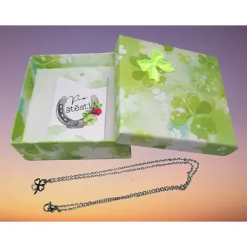 Přívěsek Čtyřlístek pro štěstí s chirurgickou ocelí v dárkové krabičce (s dárkovou kartičkou)