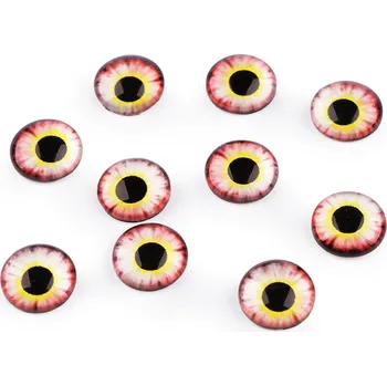 Skleněné oči k nalepení Ø10 a 12 mm, barva 5 (12 mm) béžová nejsv. růžová
