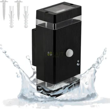 Svítidlo BERGE Fasádní svítidlo 2xGU10 HANEO DUO PIR PC - černé