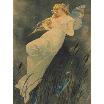 Plakát Plakát, Obraz - Elf With Iris Flowers, Alfons Mucha
