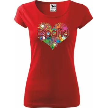 Dámské tričko ON-DESIGN Tričko dámské SRDCE ESPAŇA Velikost: 2XL, Barva: červená