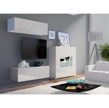 Obývací stěna ArtGiB Obývací stěna CALABRINI IX | bílá/bílý lesk