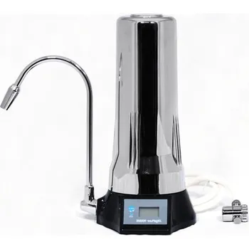 Ochranný vodní filtr Přenosný filtr s uhlíkovou antibakteriální filtrační vložka Ionicore 10"x2,5" - 0,5 mikron na kuchyňskou linku Barva: Chrom