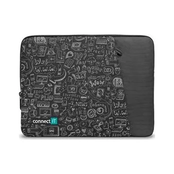 batoh na notebook CONNECT IT Doodle pouzdro pro notebook 13.3", ČERNÉ