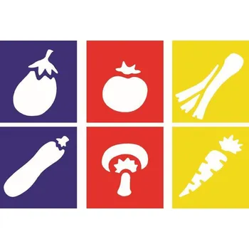 Plastová šablona barevná - Zelenina 14x15cm - 6ks