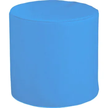 Taburet AUREDNIK Taburet kulatý 30x30 cm koženka modrá světlá - PUR pěna/molitan