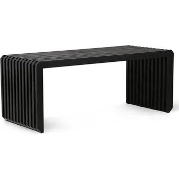 Černá dřevěná lamelová lavice Slatted M - 96*43*38 cm