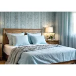 Snový svět Lněné povlečení LISA bleděmodré s nitěnými knoflíky - 100% LEN - ČR Povlak na peřinu: Peřina 200x200 cm