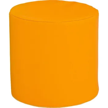 Taburet AUREDNIK Taburet kulatý 30x30 cm koženka oranžová - PUR pěna/molitan