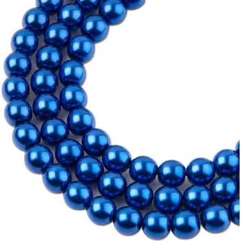 Korálek Manumi české voskové perle 6 mm modré