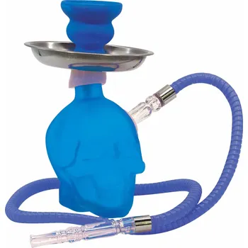 Dýmka 69182 Vodní dýmka Skull modrá 20 cm