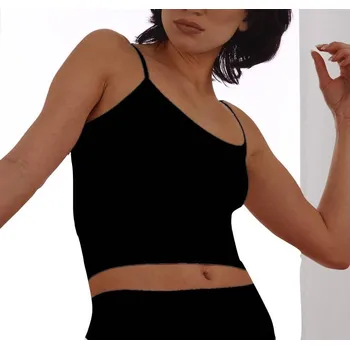 AXIRYA - Bezešvé tílko Crop Top - L/XL/černá
