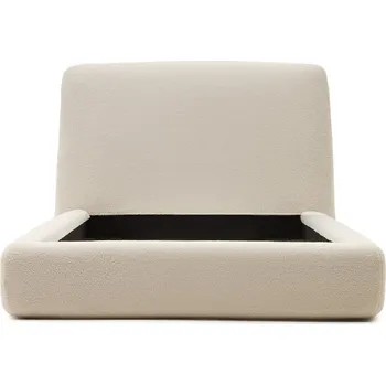 Postel Béžová bouclé jednolůžková postel Kave Home Martina 90 x 200 cm